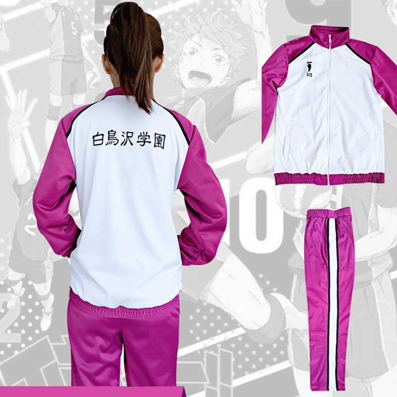 haikyuu !! shiratorizawa academia de voleibol uniforme ushijima wakatoshi cosplay chaqueta pantalones