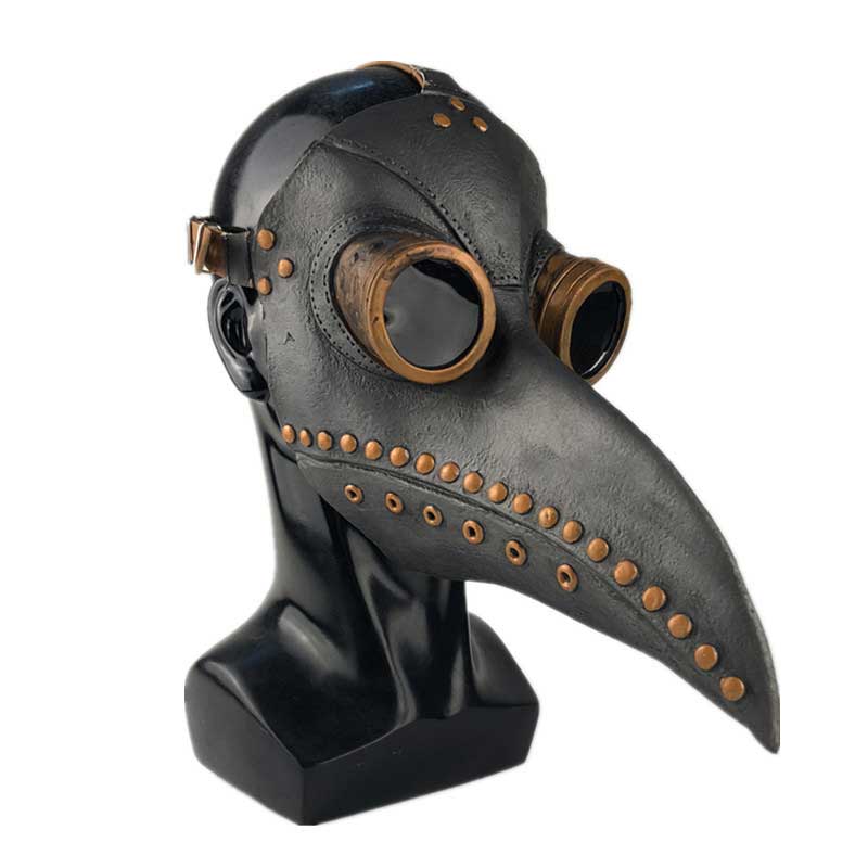 Dorsy Raven Gothic Plague Doctor Halloween Cosplay Face Mask Creepy Negro Death Birt Beak Costume Persona Props