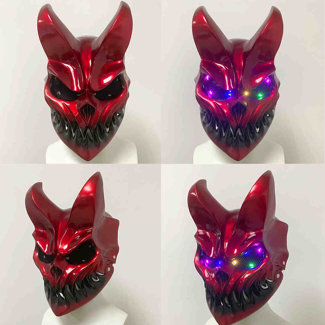 Mascarilla de demonio Mascarilla para prevalecer Mask Kid of Darkness Demolisher Máscara LED LED encender Halloween Scary Mask