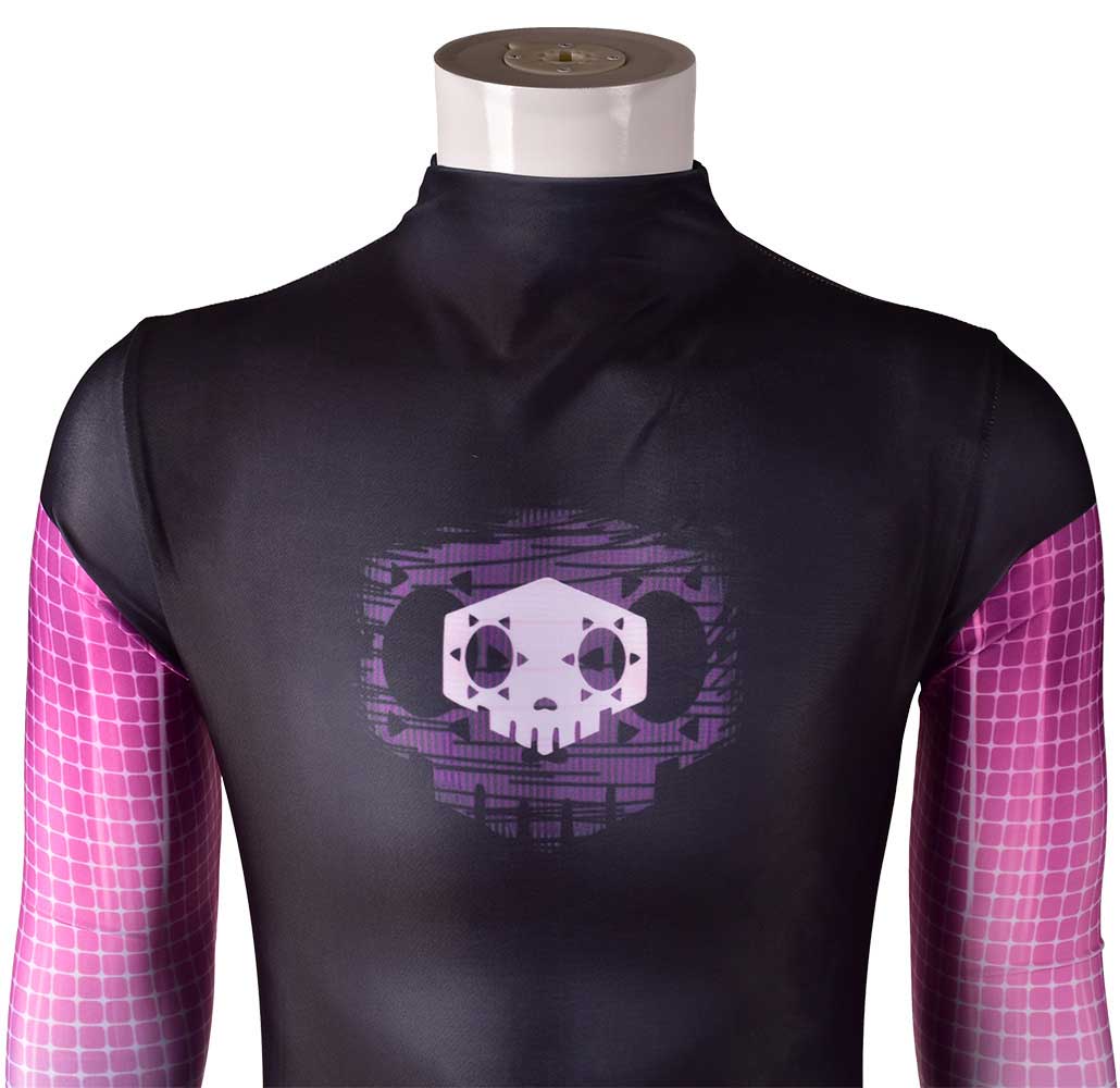 Juego Overwatch OW Sombra Hacker Cosplay Costume Zentai para niña Mujeres