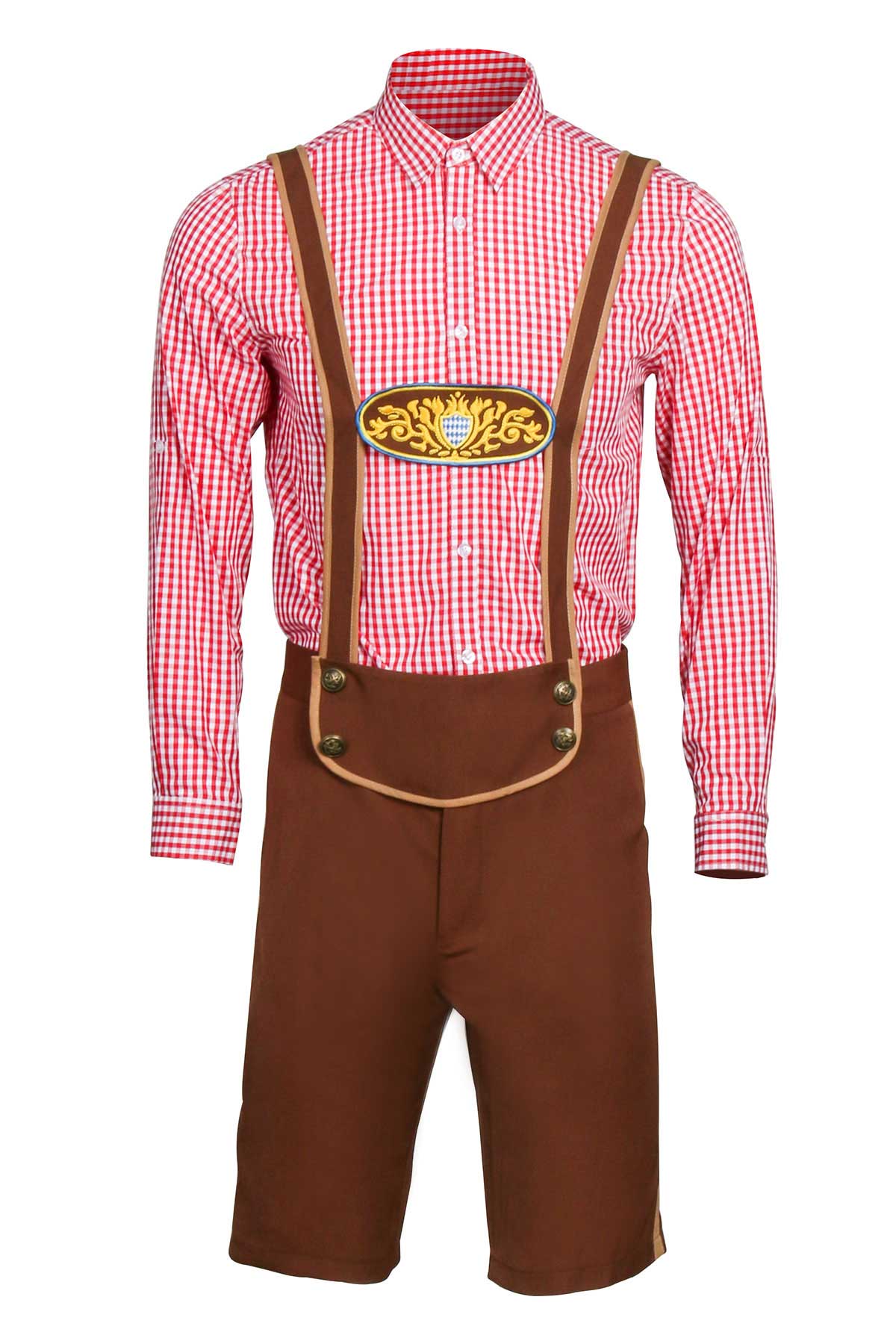 BAVARIO Beer Lederhosen Oktoberfest Mens Three Thirt Pantalones Pantalones Suspenders