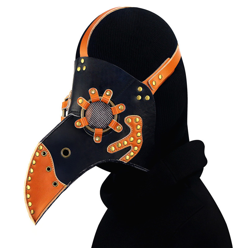 nuevo steampunk plaga mascarilla de pájaro mascarilla dorado y negro pájaro de cuero pájaro Máscara gothi C Retro Halloween Cosplay Party Máscaras
