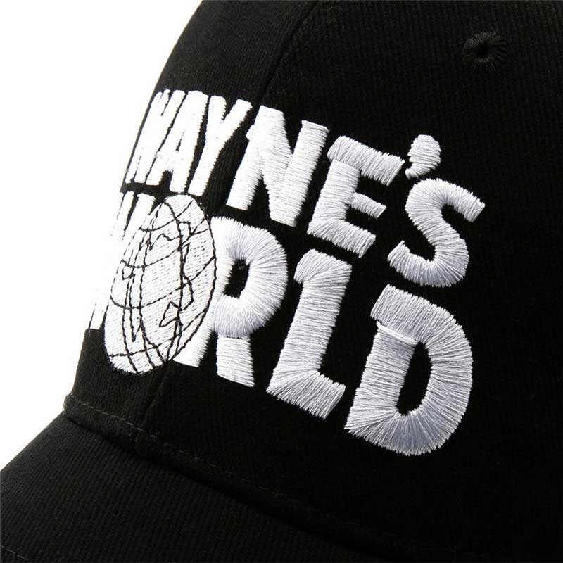 Wayne's World Black Cap Hat Hat Baseball Cap Three Style Cosplay Bordado Bordado Sombrero Gorra de camionero Unisex Tamaño ajustable