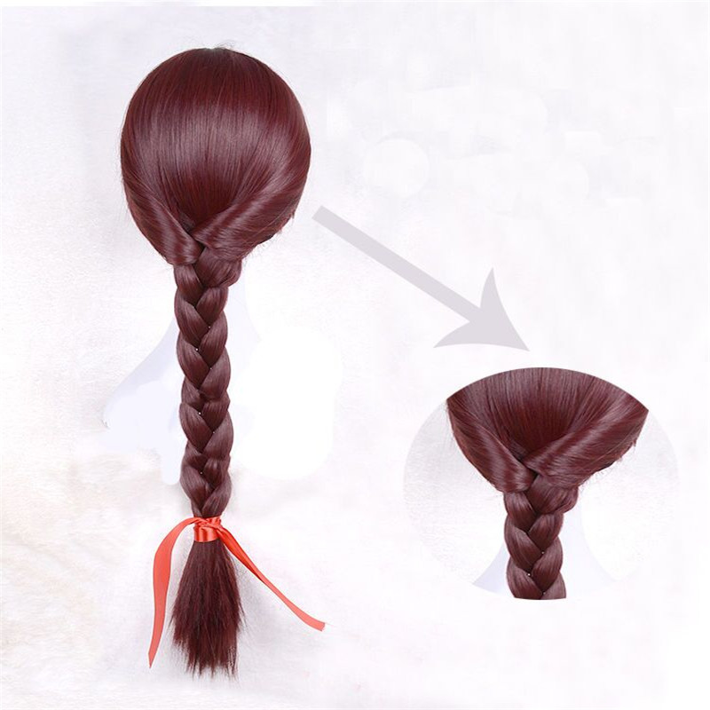 juego sobre reloj Ow D.VA DVA COPSLAY TRATUSE AÑO DE GOOD TWIST TWIK BRAIDA COSPLAY WIG DARK BROWN PAR Ty Hair 70cm pelucas