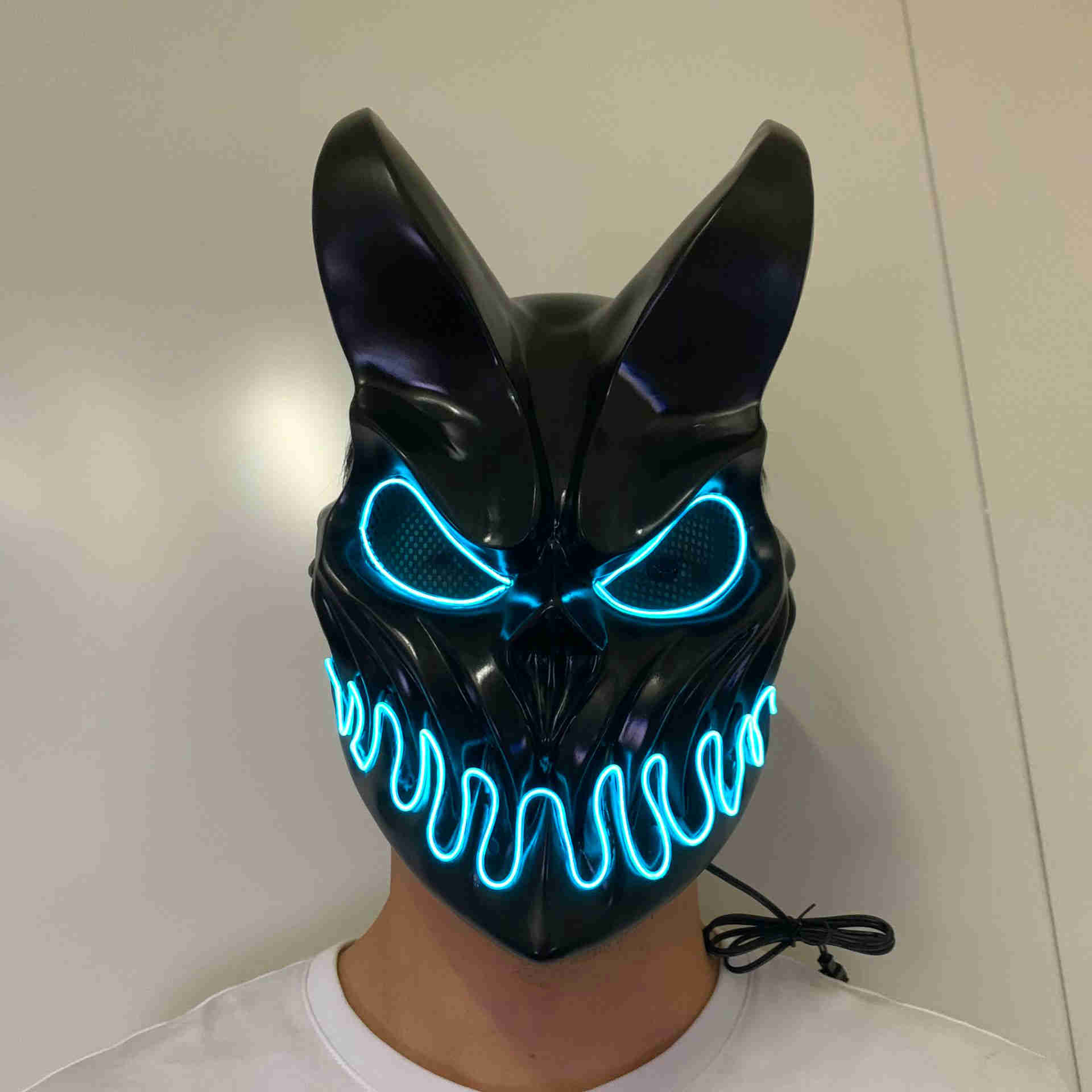 masa de máscara de demonio para la máscara de la mascarilla de la oscuridad Demolisher Máscara LED encender la iluminación de Halloween Mask-T