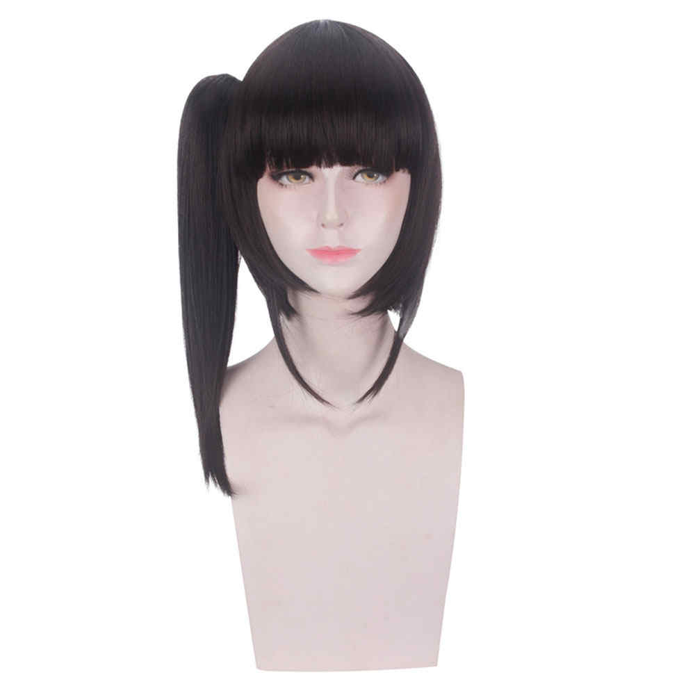 tsuyuri kanawo Black Brown Ponytail Halloween Cosplay Wig Anime Demon Slayer: Kimetsu No Yaiba