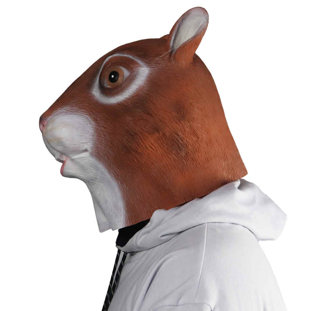 Animal Head Latex Face Squirrel Costume Mask for Halloween Carsplay Party