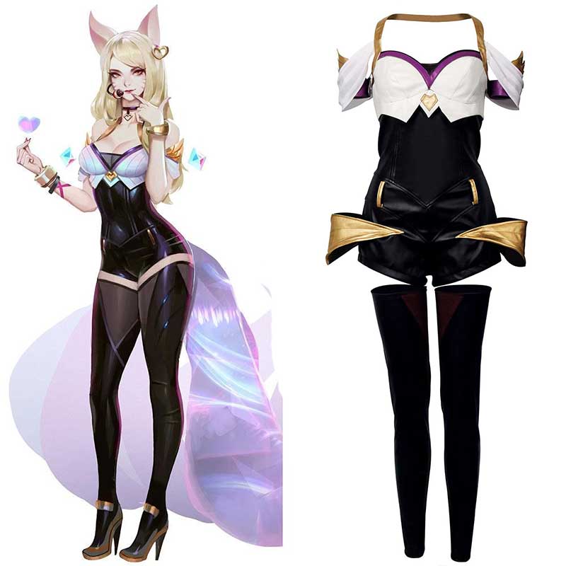 league of legends los nueve- Disfraz de Cosplay de la piel de Fox AHRI K/DA