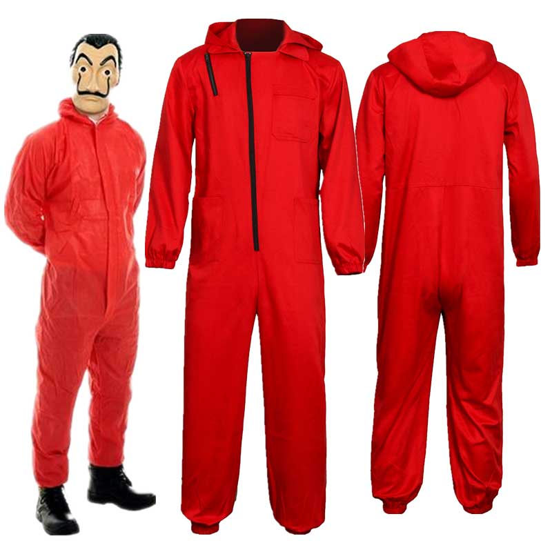 La Casa de Papel Temporada 3 Dali Halloween Disfraz Dinero Heist Hombres Cosplay Jumpsuit Halloween Carnival Masquerade