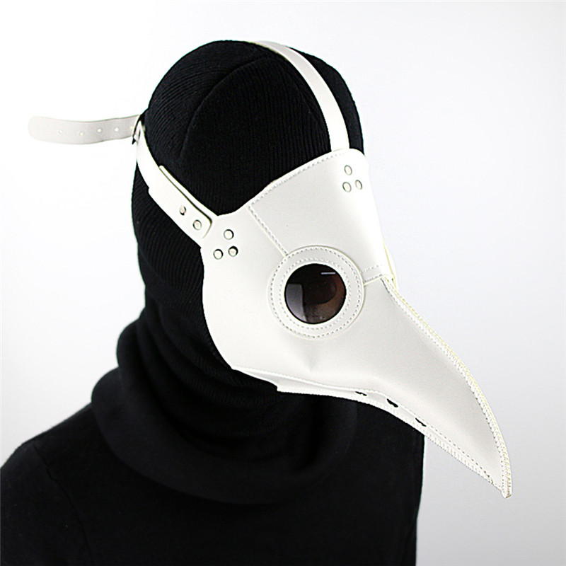 de Cospaly Dr. Beulenpest Steampunk Doctor de la plaga máscara blanca PU de cuero Aves Pico Máscaras Arte cosplay Carnaval de Halloween