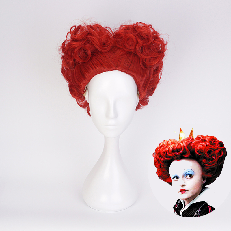 Alicia en el país de las maravillas La reina rojo cosplay peluca sintética rizada