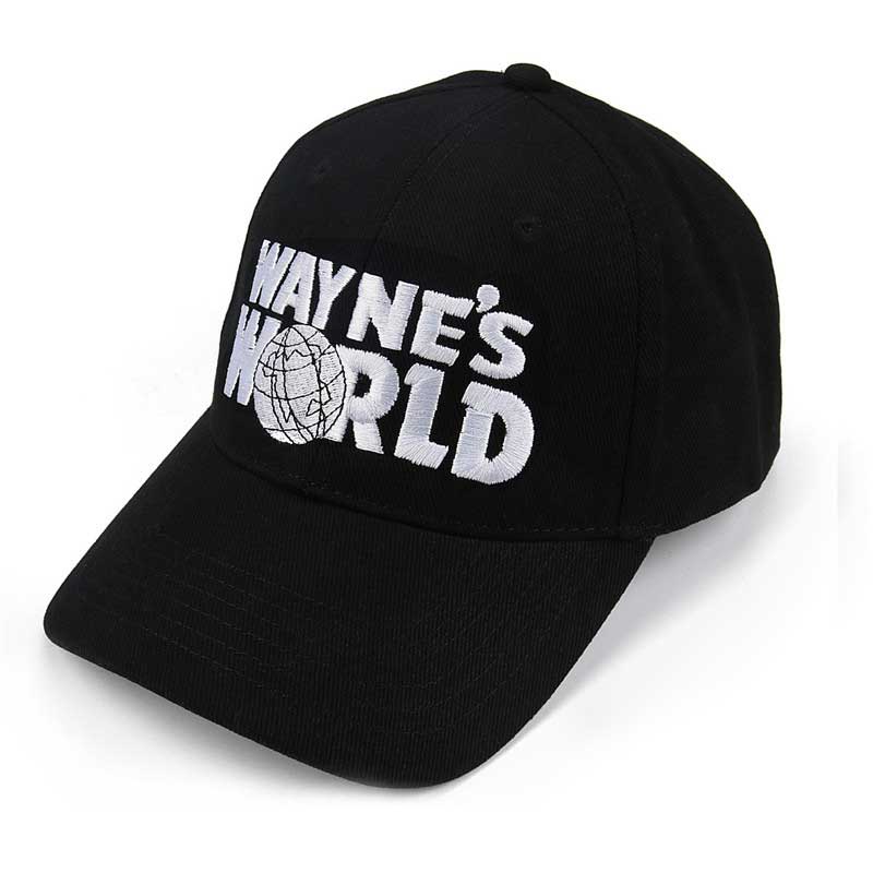 wayne's world Black Cap Hat Béisbol gorra de béisbol Cosplay bordado camionero sombrero de camionero unisex malla talla regulable
