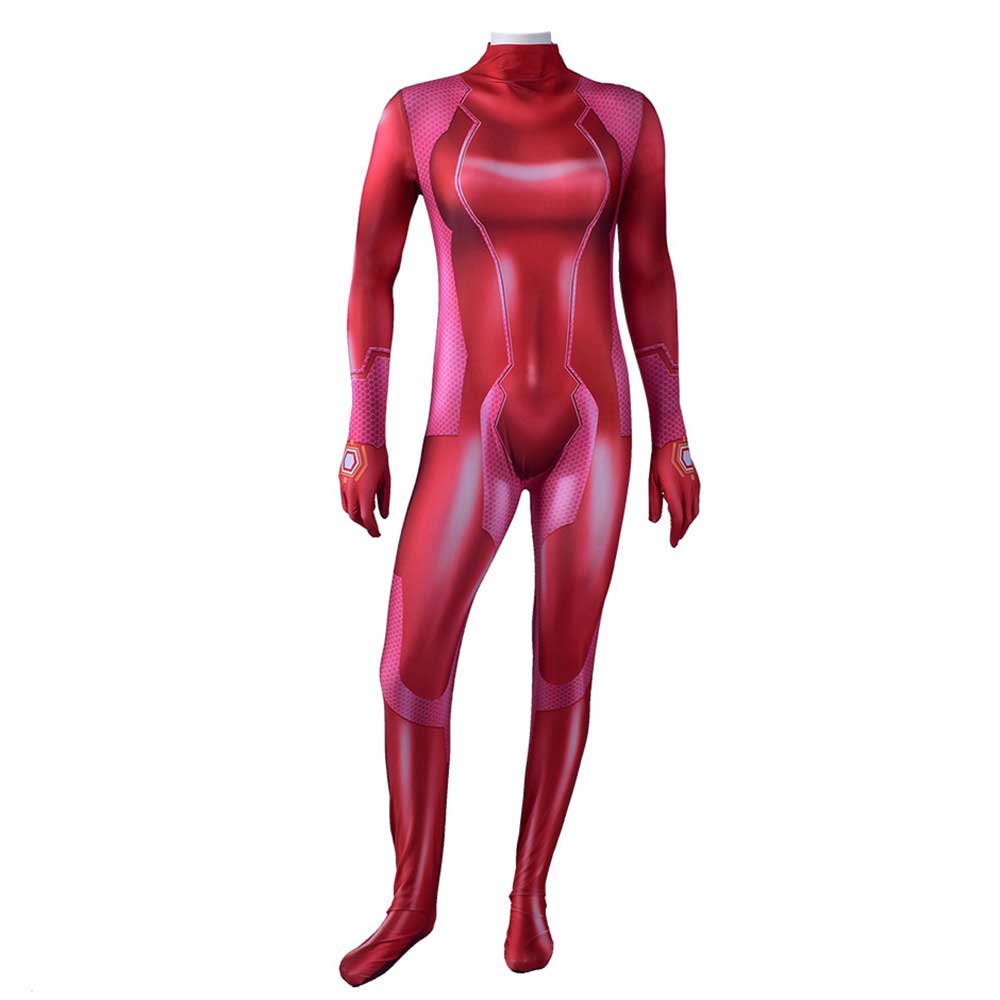 MEJOR METROIDE CERO SAMUS COSPLAY COSTUJE RED ZENTAI