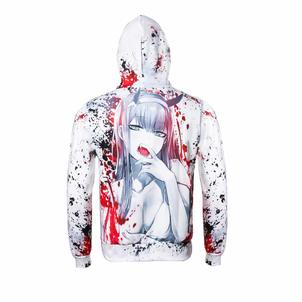unisex anime Darling en el franxx cero dos sudaderas con capucha 3d p Rint Sweatshirt Streetwear Tops