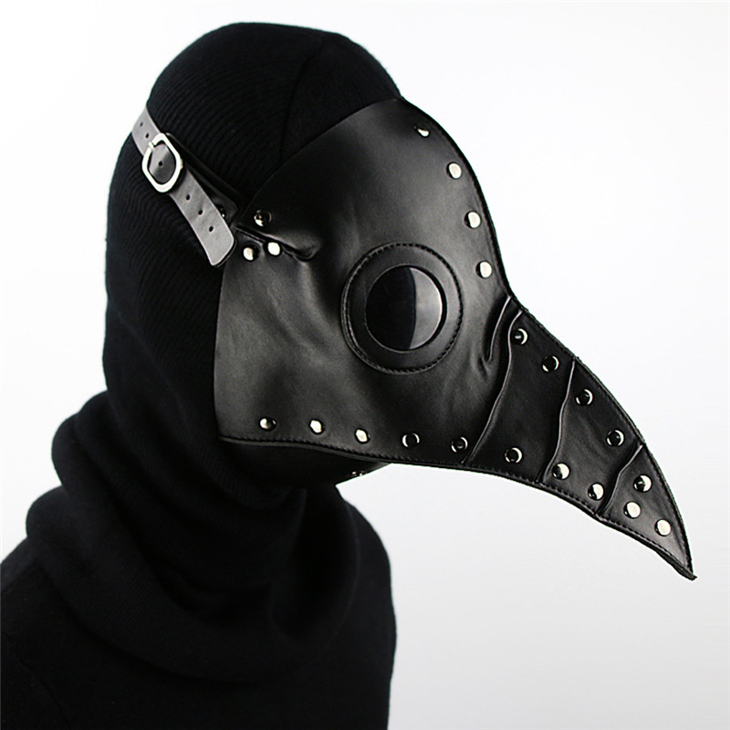 nueva llegada Dr. Beulenpest Steampunk Plague Mascar máscara PU cuero pájaros pico máscaras de halloween cosplay carnaval accesorios