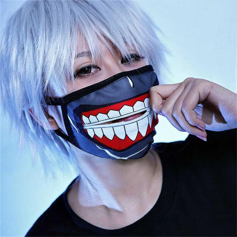 kaneki ken máscaras de cara con máscaras con cremallera de ciclismo anti-polvo anime tokyo Ghoul cosplay máscara